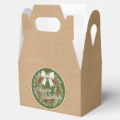 Classy december krans met witte boog vakantie bedankdoosjes (Geopend)