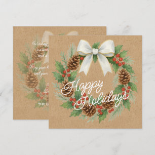 Classy december krans met witte boog vakantie Kaar Feestdagenkaart