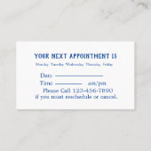 Classy Dental Tooth Logo Carte de visite de rendez (Dos)