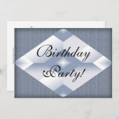 Classy Diamond Birthday Party Invitation Kaart (Voorkant / Achterkant)