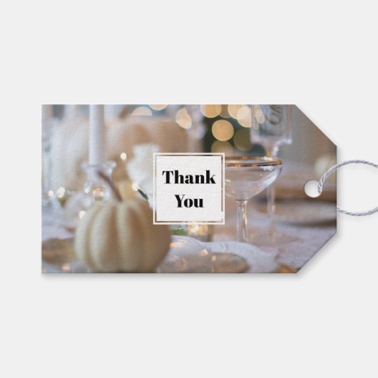 Classy Dinner Party Fancy plaats instelling Dank u Cadeaulabel (Voorkant (Horizontaal))