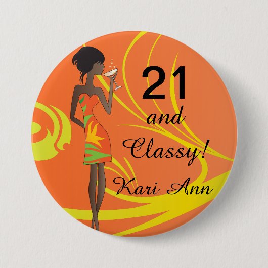 Classy Diva Party Girl Ronde Button 7,6 Cm (Voorkant)