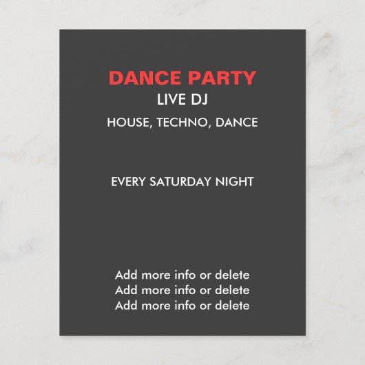 Classy DJ Party Flyer (Achterkant)