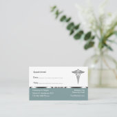 Classy Doctor Appointment Caduceus Visitekaartjes Afsprakenkaartje (Staand voorkant)