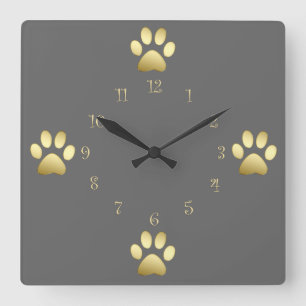 Classy Dog plakt wandklokken Vierkante Klok