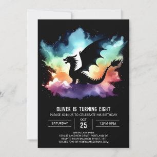 Classy Dragon Birthday Printable Kaart