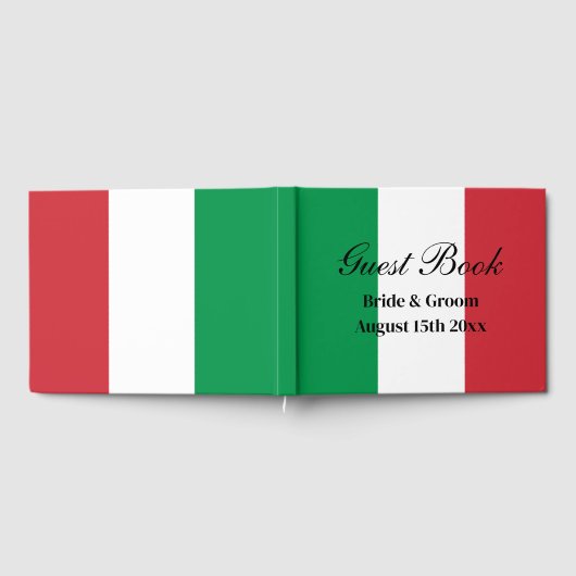 Classy drapeau italien livre d'invité pour la fête (Complet)