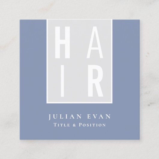 Classy Dusty Blue Hairdresser Visitekaartje (Voorkant)