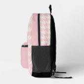 Classy Dusty Roos Blush Pink Houndstooth Pattern Bedrukte Rugzak (Rechts)