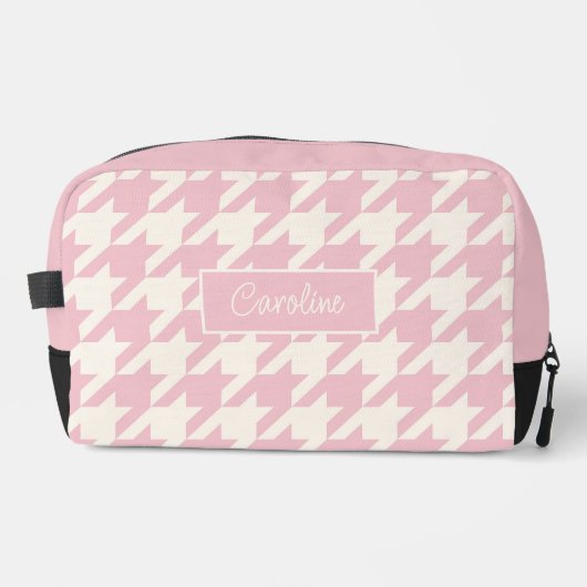 Classy Dusty Roos Blush Pink Houndstooth Pattern Toilettasje (Voorkant)