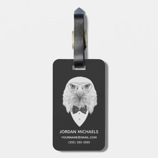 Classy Eagle Portrait | Jouw namen toevoegen Bagagelabel (Achterkant verticaal)