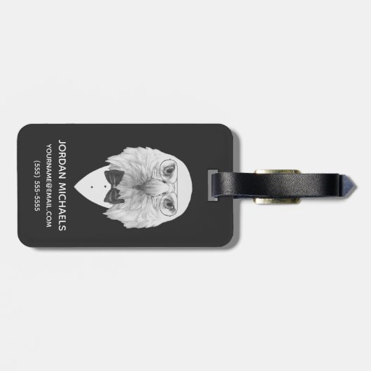 Classy Eagle Portrait | Jouw namen toevoegen Bagagelabel (Achterkant horizontaal)