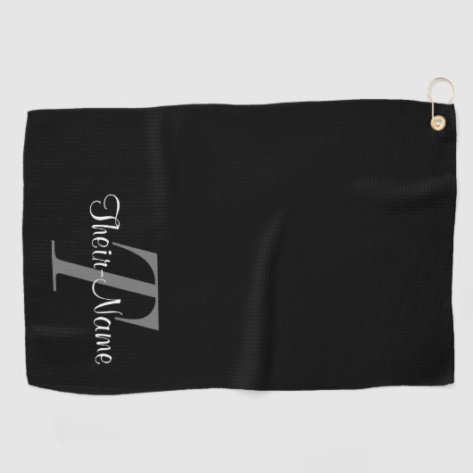 Classy Editable Name & Initiaal Golf Towel Golfhanddoek (Horizontaal)