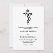 Classy eenvoudige Ganesha/Indiase God bruiloft Kaart (Voorkant)