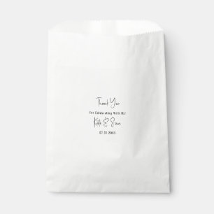 Classy eenvoudige witte bruiloft bedankzakje