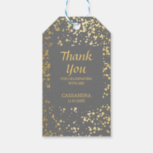 Classy Egypt Gold Sprinkles Grijs Bedankt Cadeaulabel
