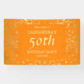 Classy Egypt Gold Sprinkles Sinaasappel Verjaardag Spandoek (Horizontaal)