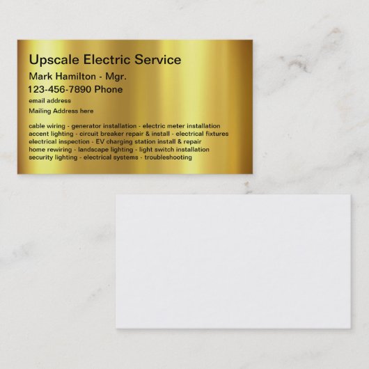 Classy Electricia Services Modern Visitekaartje (Voorkant / Achterkant)