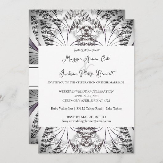 Classy Elegance Wedding Invitation Kaart (Voorkant / Achterkant)