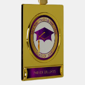 Classy Elegant Afstudeerder Pet School Afstuderen  Verguld Banner Ornament (Rechts)