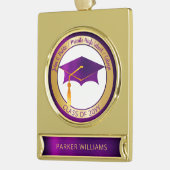 Classy Elegant Afstudeerder Pet School Afstuderen  Verguld Banner Ornament (Links)