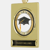 Classy Elegant Afstudeerder Pet School Afstuderen  Verguld Banner Ornament (Links)