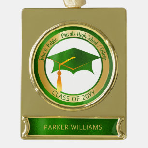 Classy Elegant Afstudeerder Pet School Afstuderen  Verguld Banner Ornament