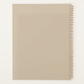 Classy Elegant Beige Custom Name Monogram Planner (Achterkant)