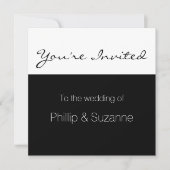 Classy Elegant Black and White Minimal Wedding Inv Kaart (Voorkant)