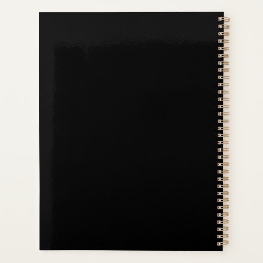 Classy Elegant Black Gold Monogram Naam Planner (Achterkant)