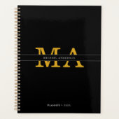 Classy Elegant Black Gold Monogramme Nom personnal (Devant)