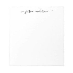 Classy Elegant Black Grey Feminine Girly Script Notitieblok