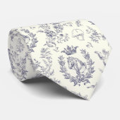 Classy Elegant  Blauw Paardensport Toile Stropdas (Opgerold)