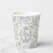 Classy Elegant Blue Beige Equestrian Toile Papieren Bekers (Voorkant)