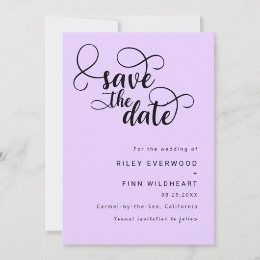 Classy Elegant bruiloft save the date Uitnodiging (Voorkant)