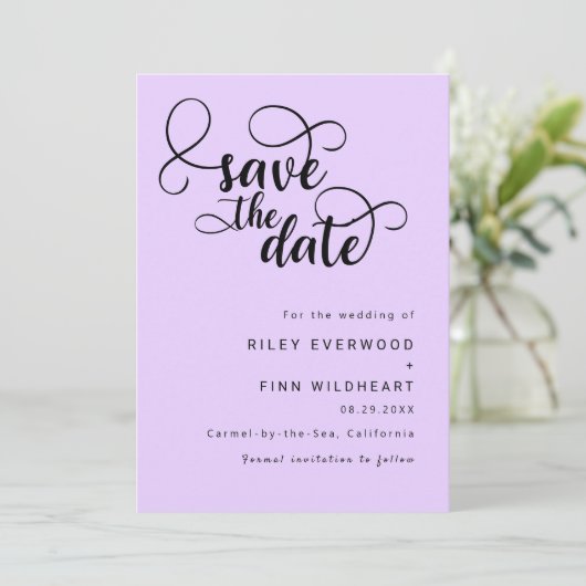 Classy Elegant bruiloft save the date Uitnodiging (Staand voorkant)