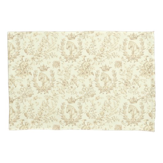 Classy Elegant Chic Beige Cream Equestrian Toile Kussensloop (Voorkant)