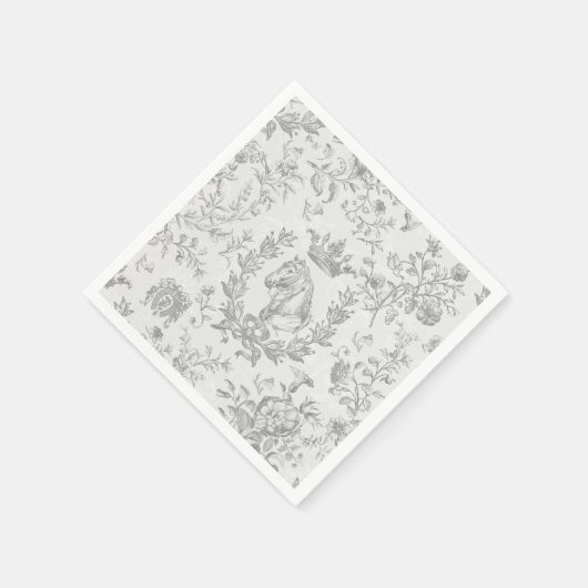 Classy Elegant Chic Grey White Equestrian Toile Servet (Hoek)