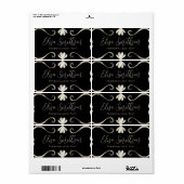 Classy Elegant Chic Luxury Feminine Black & Silver Etiket (Full Sheet)