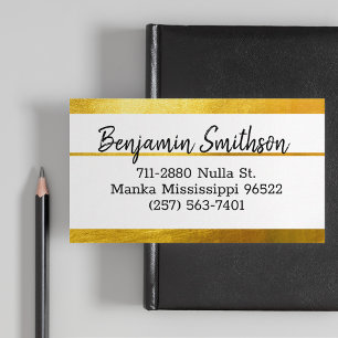 Classy Elegant Chic Modern Faux Gold Luxury Custom Visitekaartje