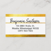 Classy Elegant Chic Modern Faux Gold Luxury Custom Visitekaartje (Voorkant)