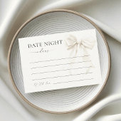 Classy Elegant Chic White Bow Date Night Ideeën Informatiekaartje