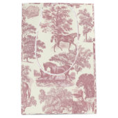 Classy Elegant Chique Roze Paarden Country Toile Medium Cadeauzakje (Voorkant)