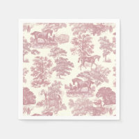 Classy Elegant Chique Roze Paarden Country Toile