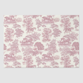 Classy Elegant Chique Roze Paarden Country Toile Tissuepapier