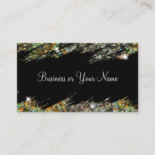 Classy Elegant Crystal Bling Visitekaartjes (Voorkant)