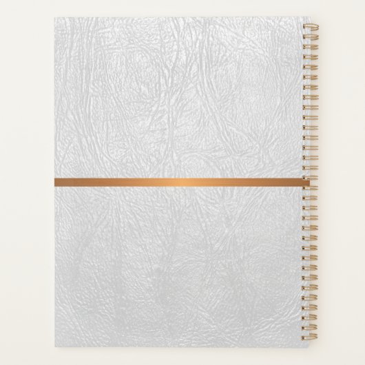 Classy élégant cuir blanc or monogrammed (Dos)