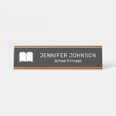 Classy Elegant Custom Name Title Logo Employee Bureau Naambordje (Voorkant)