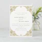 Classy Elegant Gold Art Deco  Couples Shower Kaart (Staand voorkant)