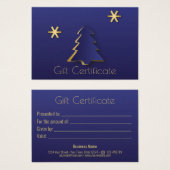 Classy Elegant Gold Blue Christmas Tree Carte cade (Devant & derrière)